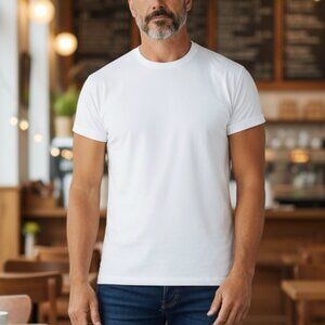 894 MENS CASUAL WHITE XXL TEE BY MOIST